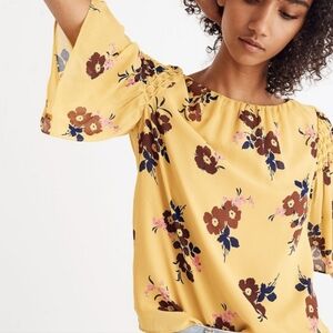 NWT Madewell pleated cascade top